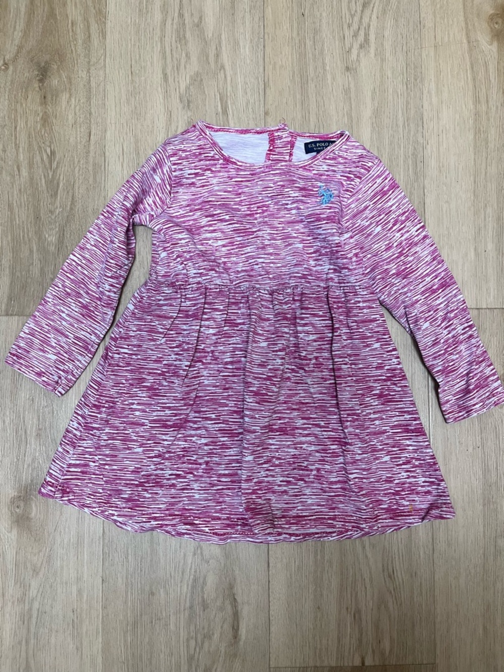 U.S. Polo Assn. Pink Marled Long-Sleeve Knit Dress